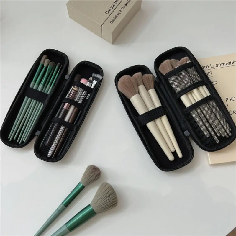 Beauty Makeup Women - Bolsa de cosméticos negra impermeable con