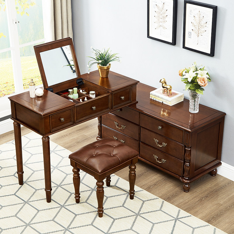 Beauty Without Makeup - Tocador moderno vintage para dormitorio, mesa